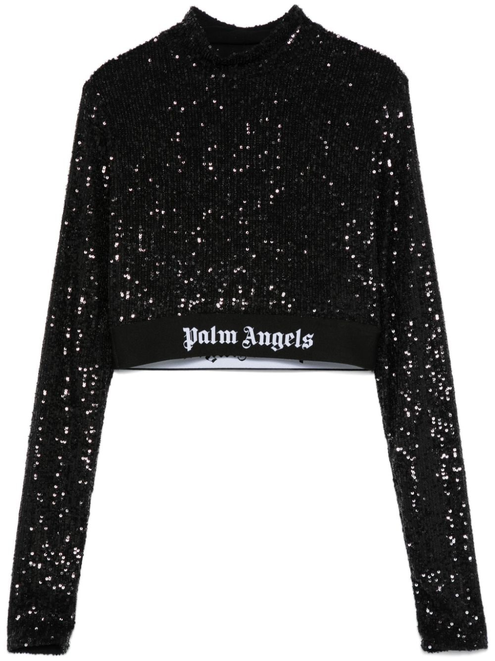 Palm Angels Sequin Cropped Top