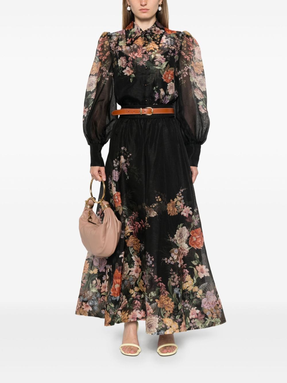 Zimmermann Illustration Linen-Silk Midi Dress