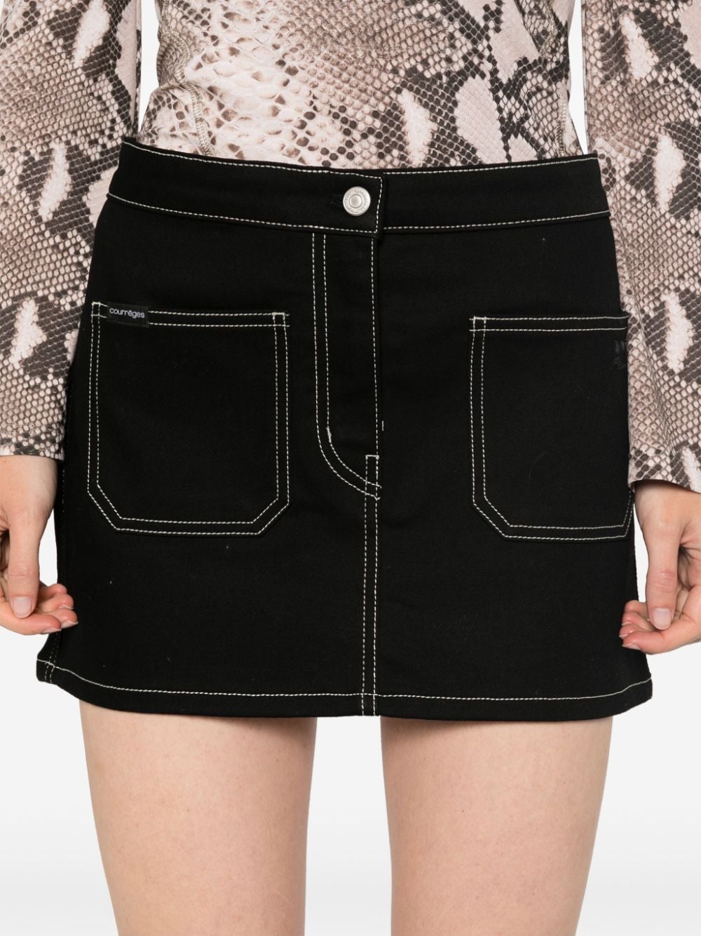 Courreges 2 Pocket Denim Mini Skirt