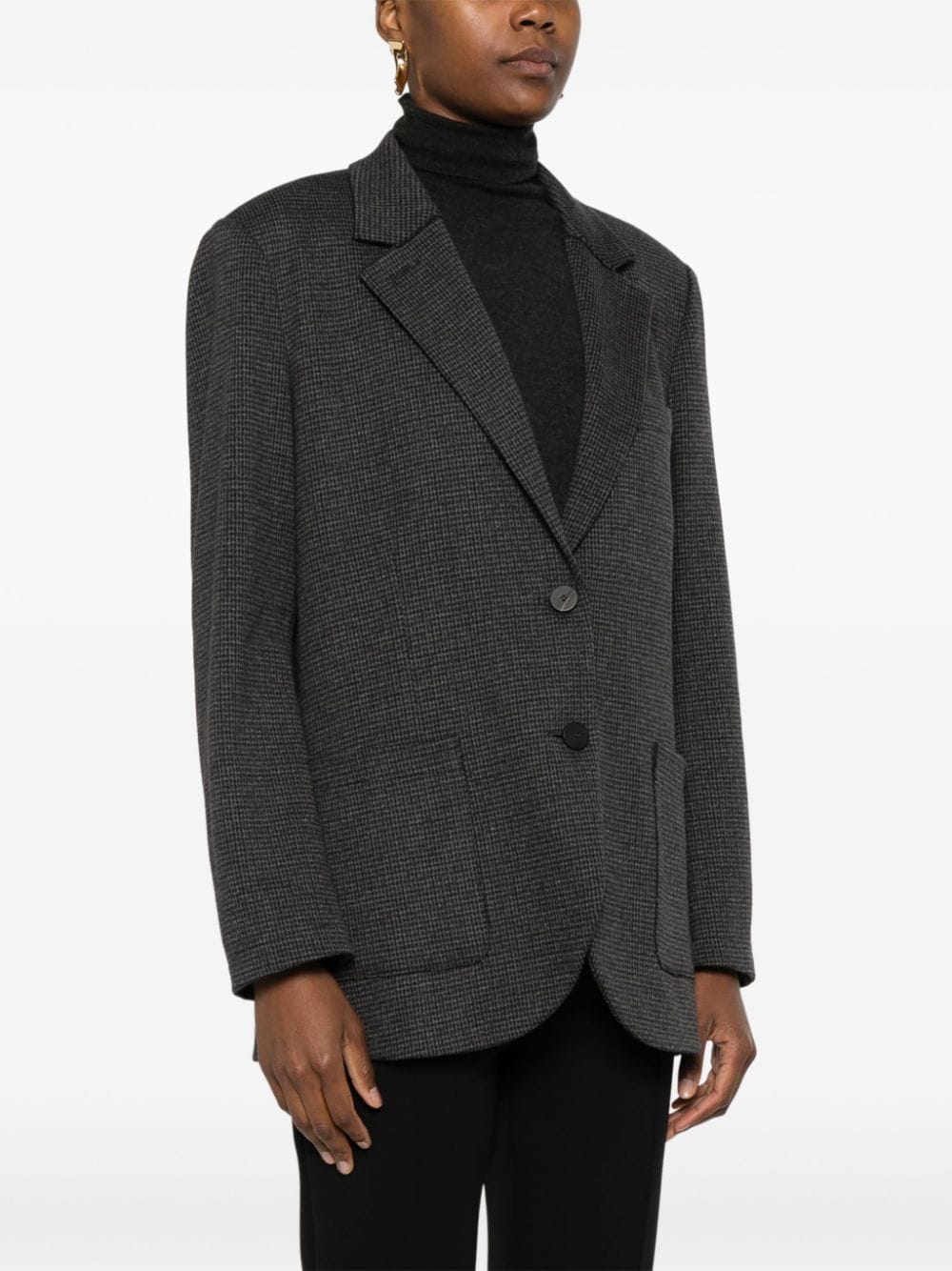 Harris Wharf London Wool-Cotton Houndstooth Blazer