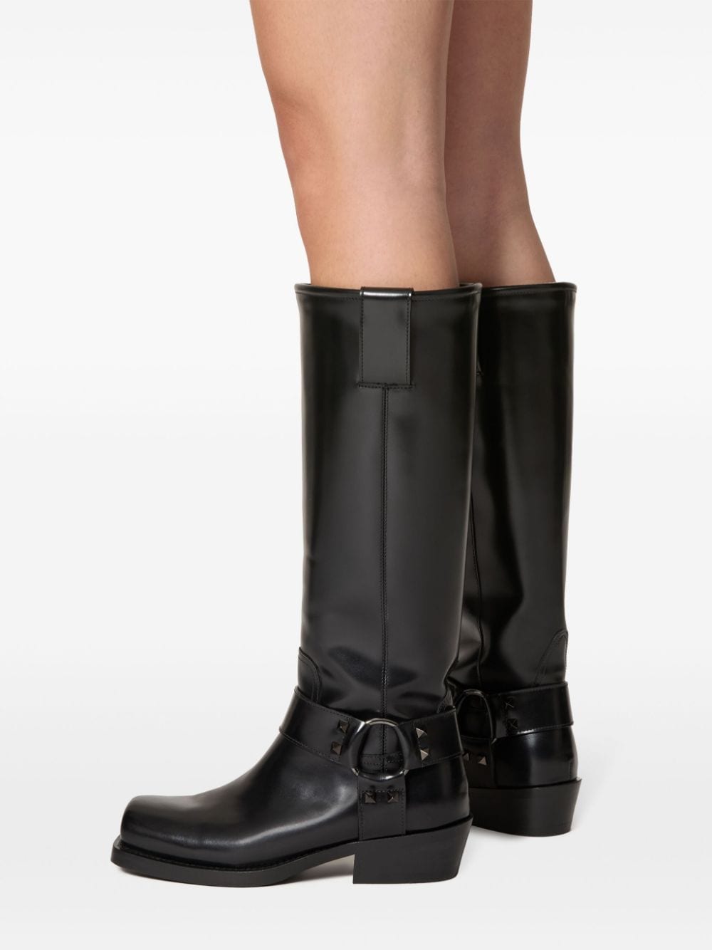 Valentino Garavani Rockstud Tall Biker Boots