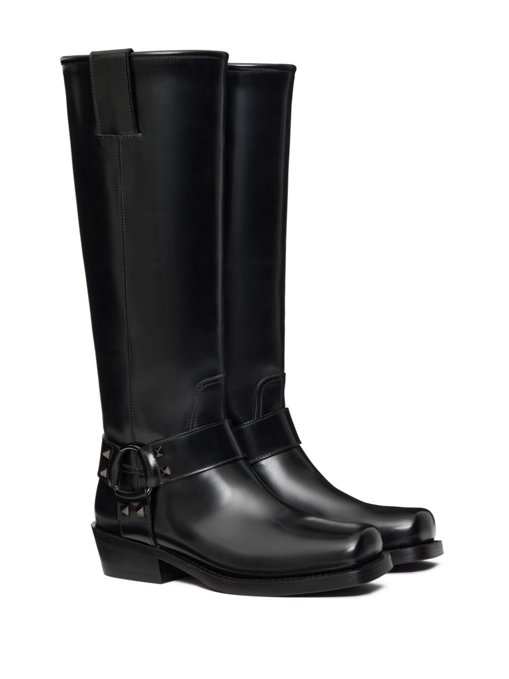 Valentino Garavani Rockstud Tall Biker Boots