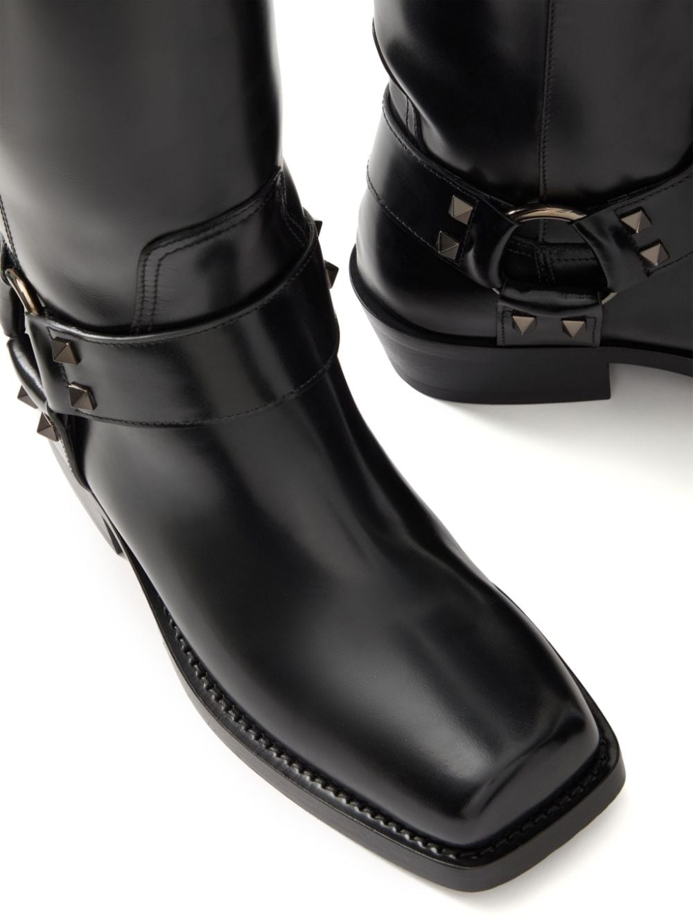 Valentino Garavani Rockstud Tall Biker Boots