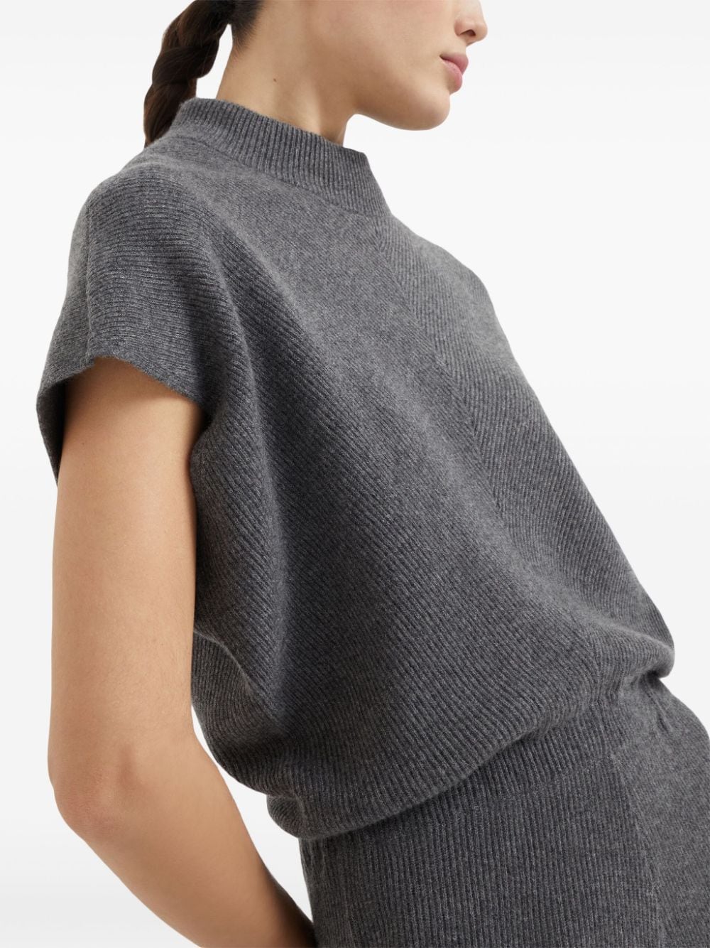 Brunello Cucinelli Cashmere Ribbed Knit Long Dress