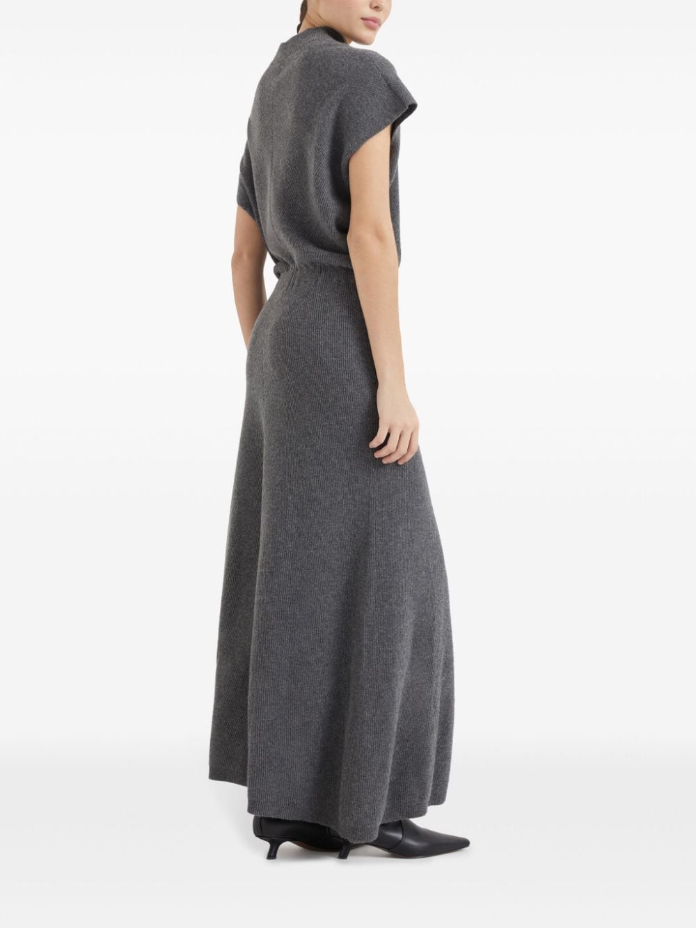 Brunello Cucinelli Cashmere Ribbed Knit Long Dress