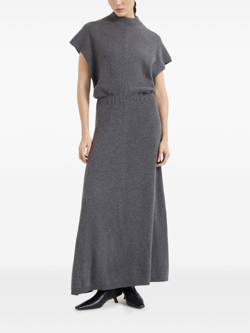 Brunello Cucinelli Cashmere Ribbed Knit Long Dress