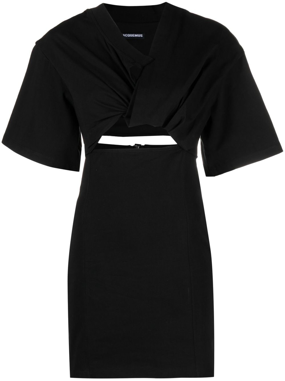 JACQUEMUS Cotton Cut-out Mini Dress Black