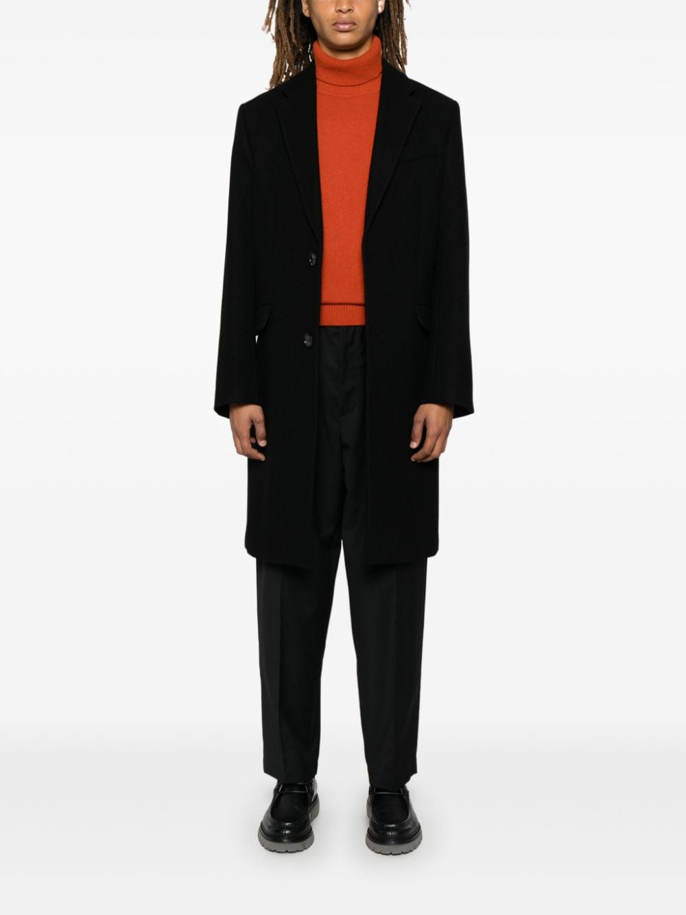 Ami Paris Wool Coat In Black
