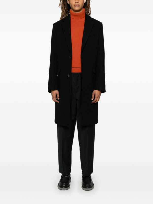 Ami Paris Wool Coat In Black