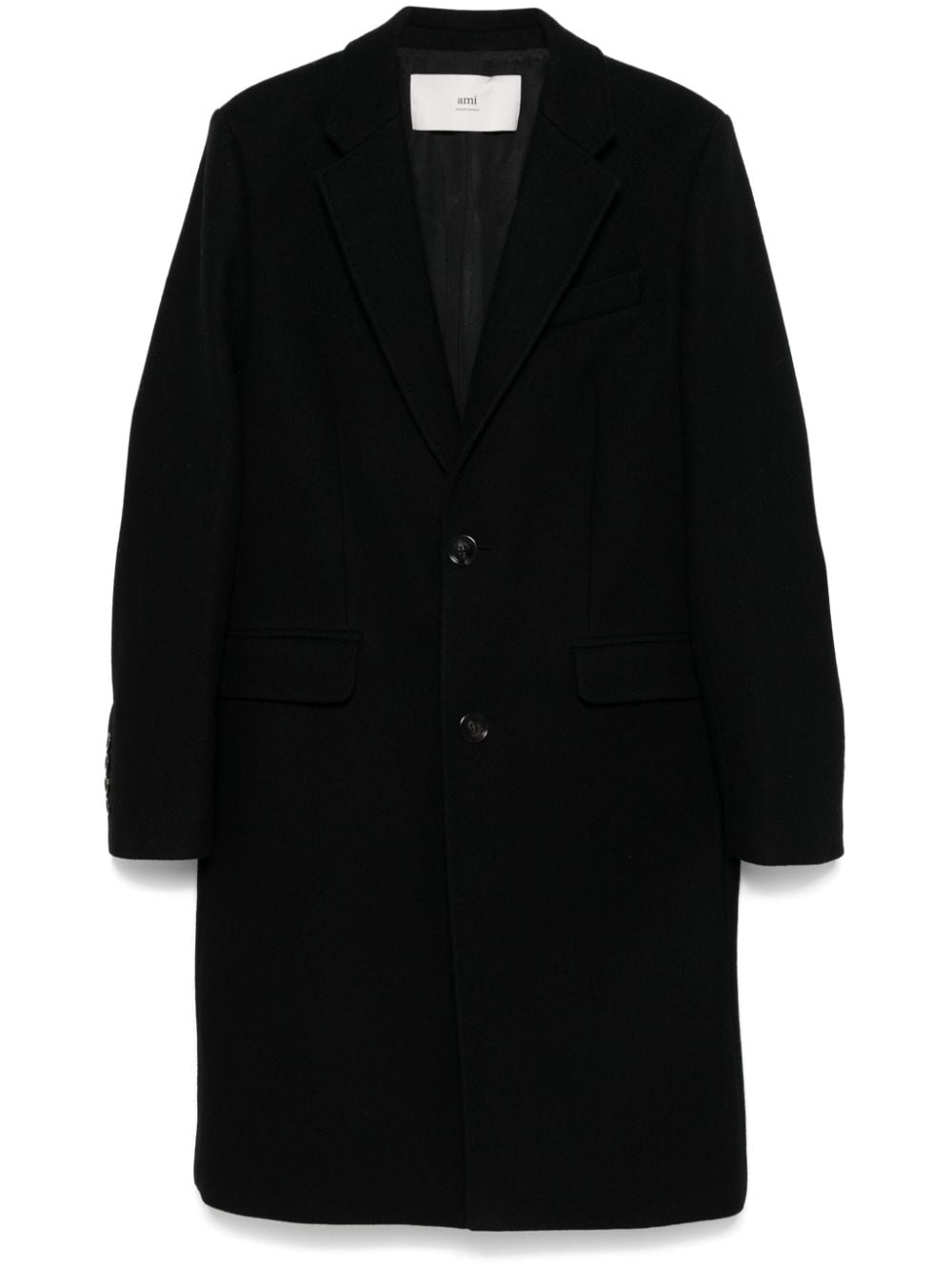 Ami Paris Wool Coat In Black