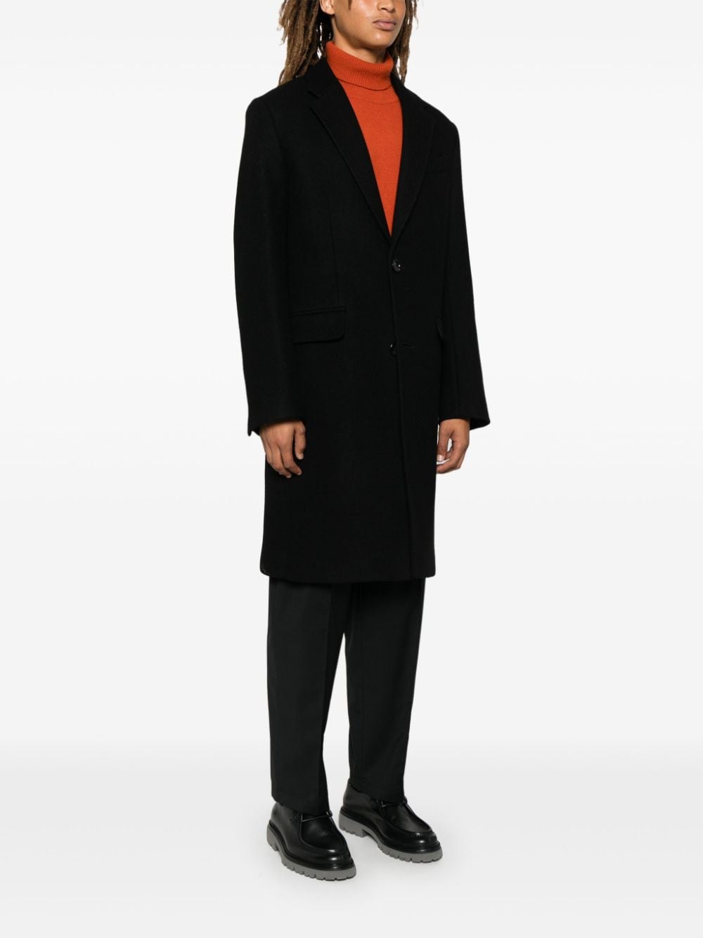 Ami Paris Wool Coat In Black