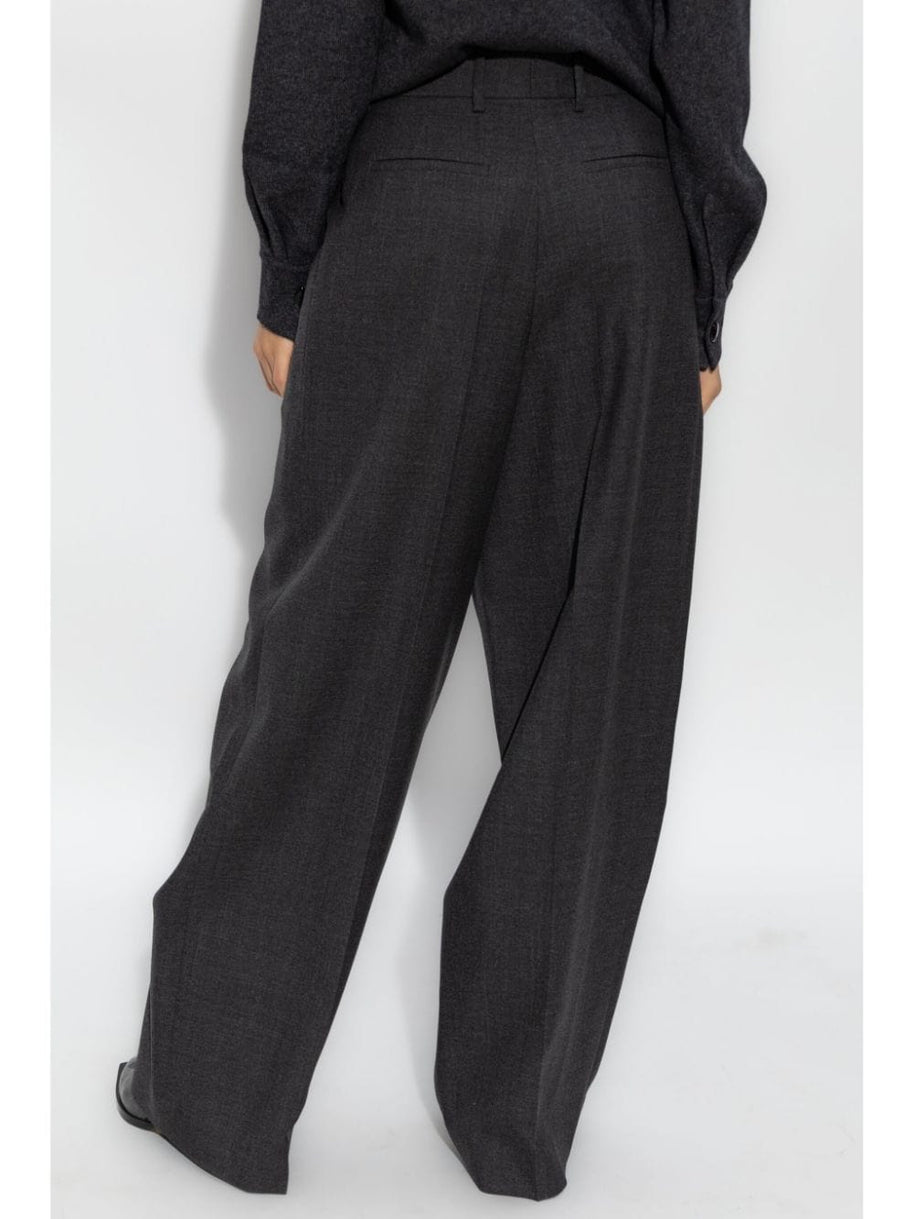 Givenchy Wool Oversized Tailored Trousers In Grey