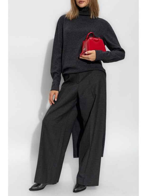 Givenchy Wool Oversized Tailored Trousers In Grey