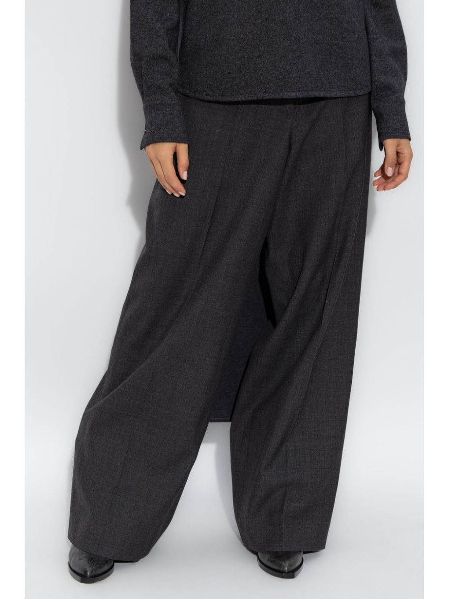 Givenchy Wool Oversized Tailored Trousers In Grey