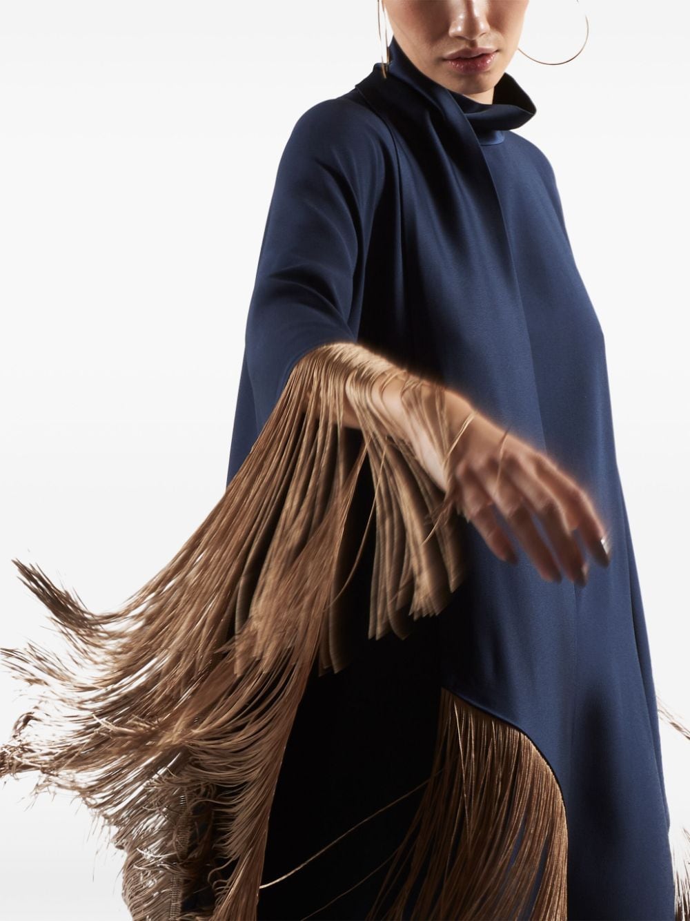 TALLER MARMO MAIN Blue Kaftan Dress With Fringe Detail