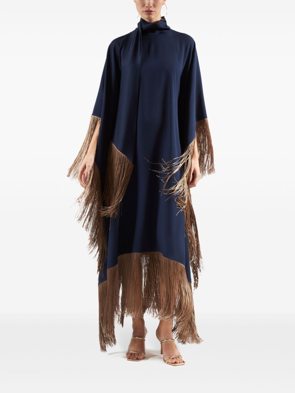 TALLER MARMO MAIN Blue Kaftan Dress With Fringe Detail