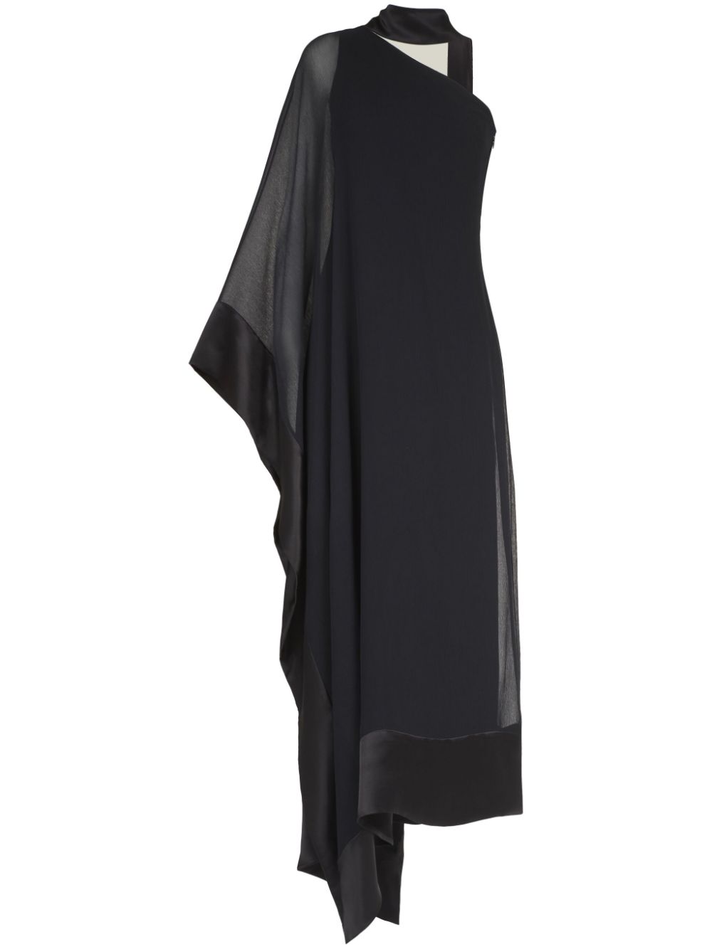 TALLER MARMO MAIN Black Betsy Spirito One-shoulder Long Dress