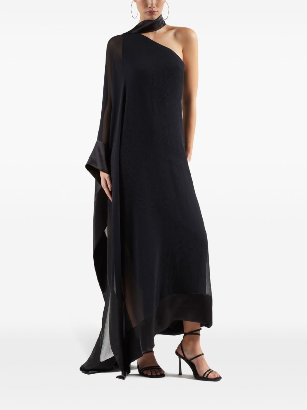 TALLER MARMO MAIN Black Betsy Spirito One-shoulder Long Dress