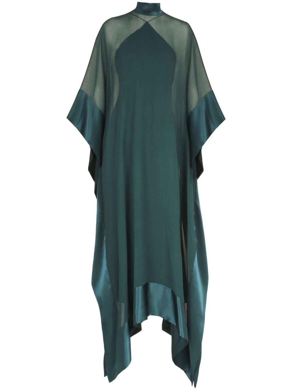 TALLER MARMO MAIN Green Silk Georgette Long Kaftan Dress