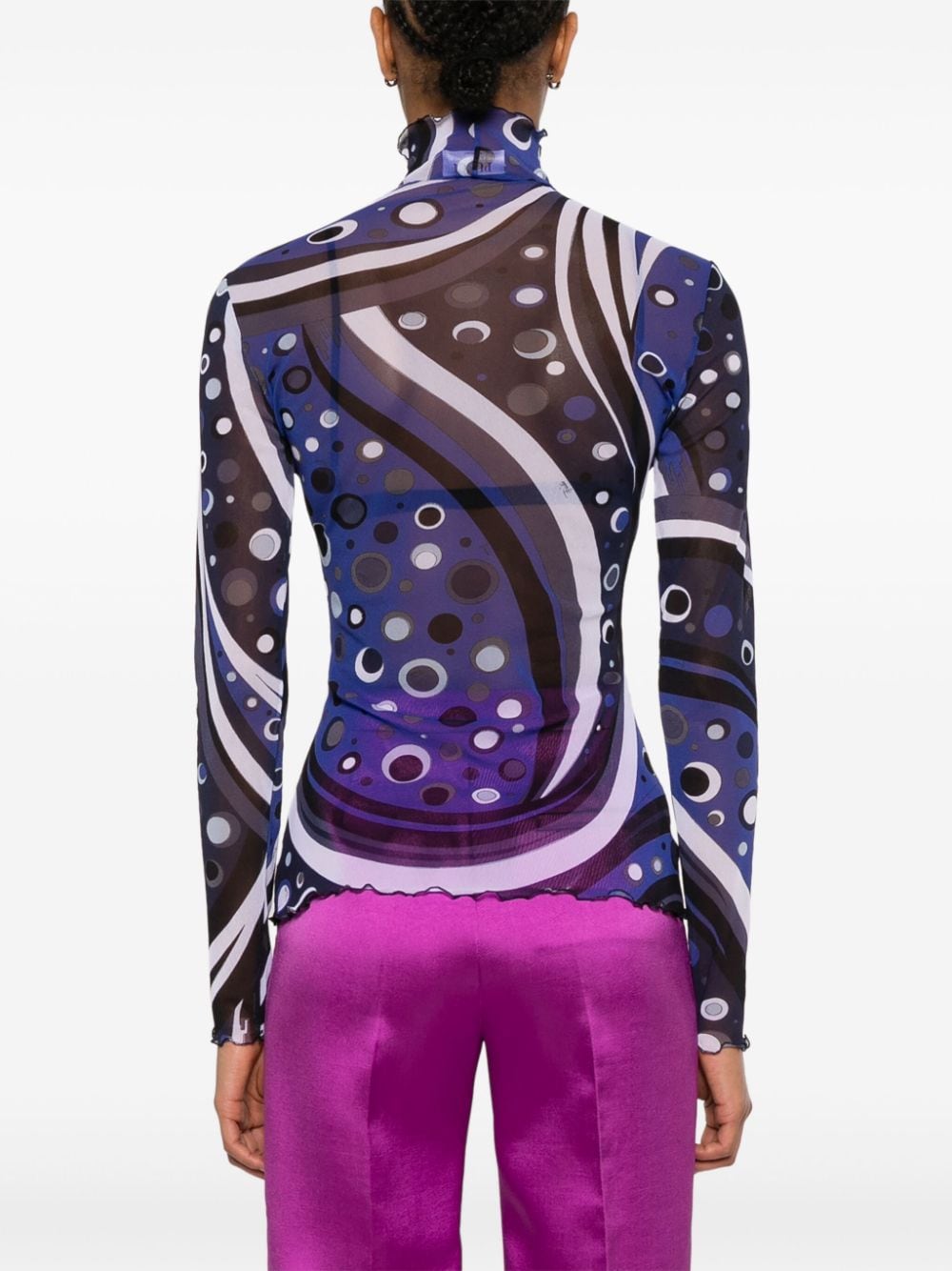 Pucci Fontane Print Tulle Top