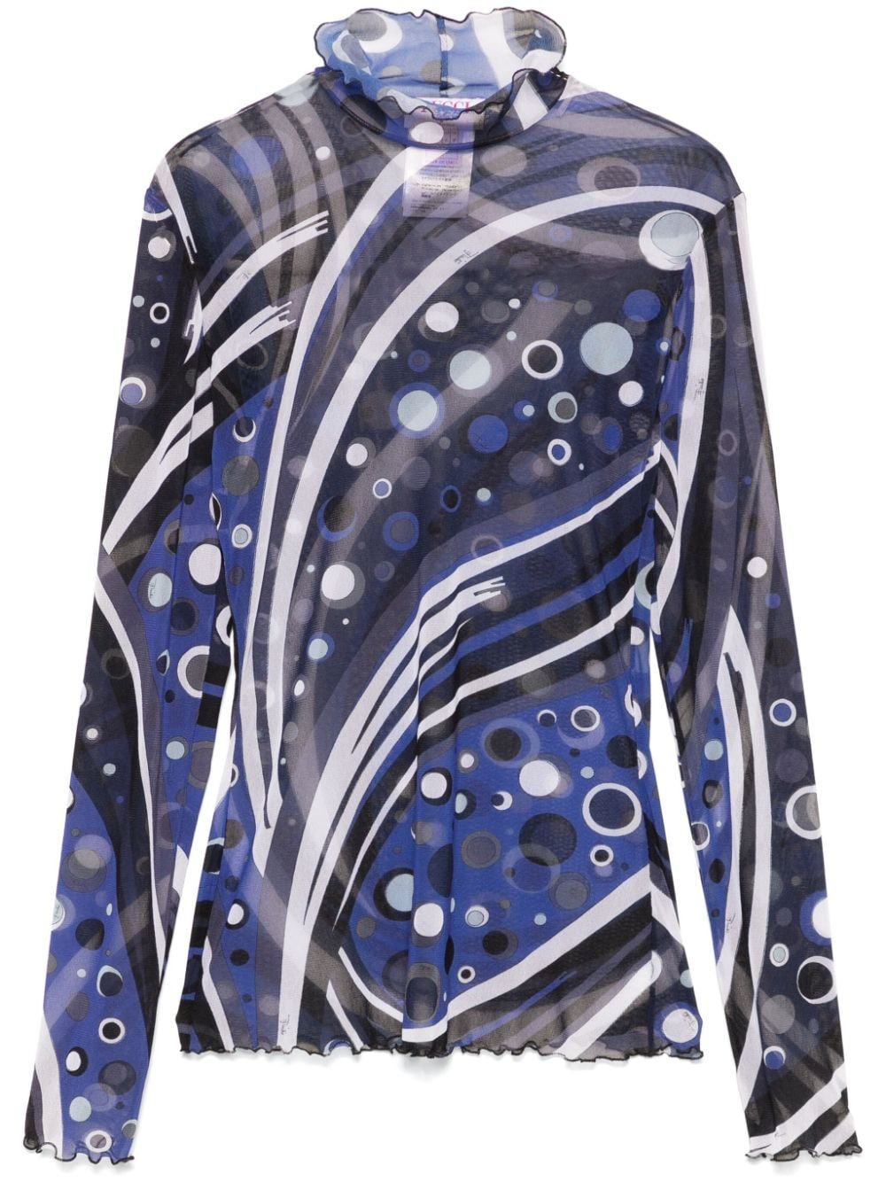 Pucci Fontane Print Tulle Top