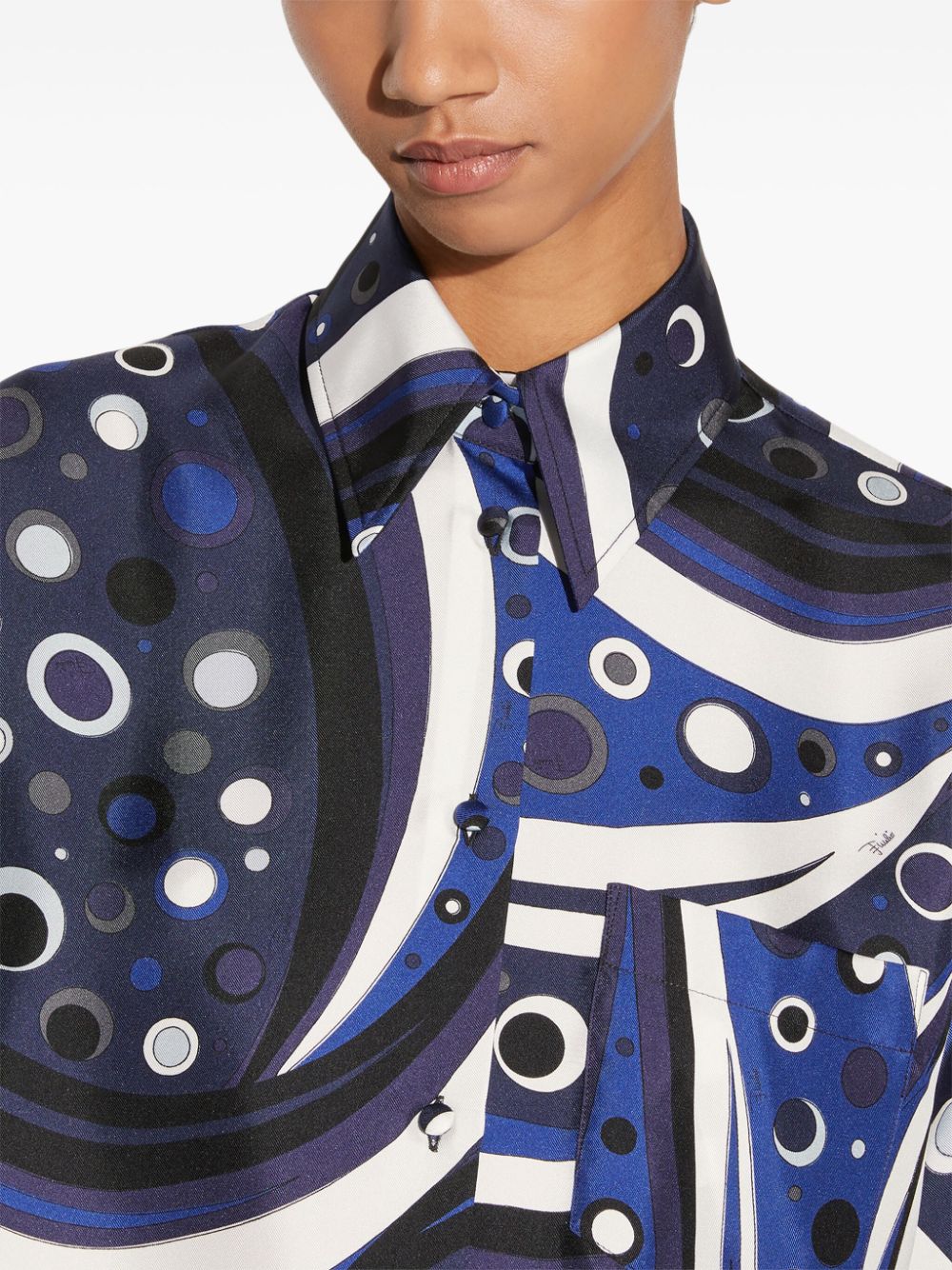 Pucci Fontane Print Silk Shirt