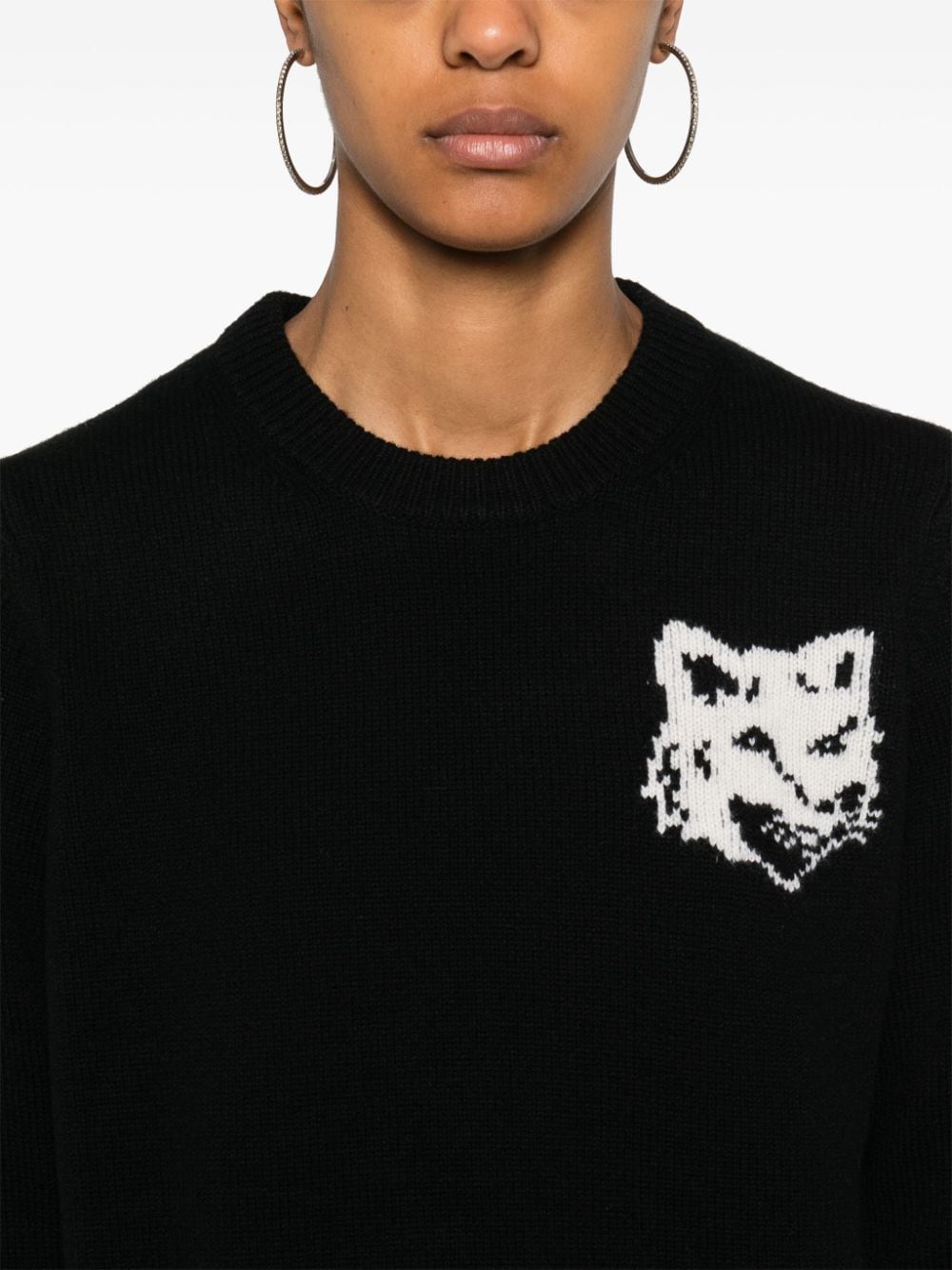 Maison Kitsune Fox Head Wool Sweater