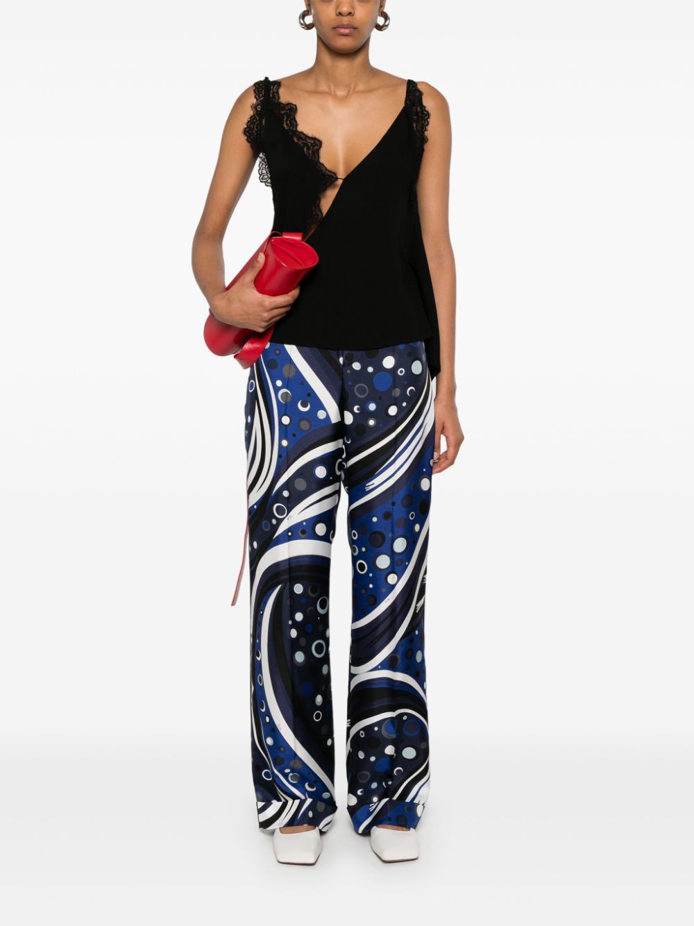 Pucci Fontane Print Silk Pants