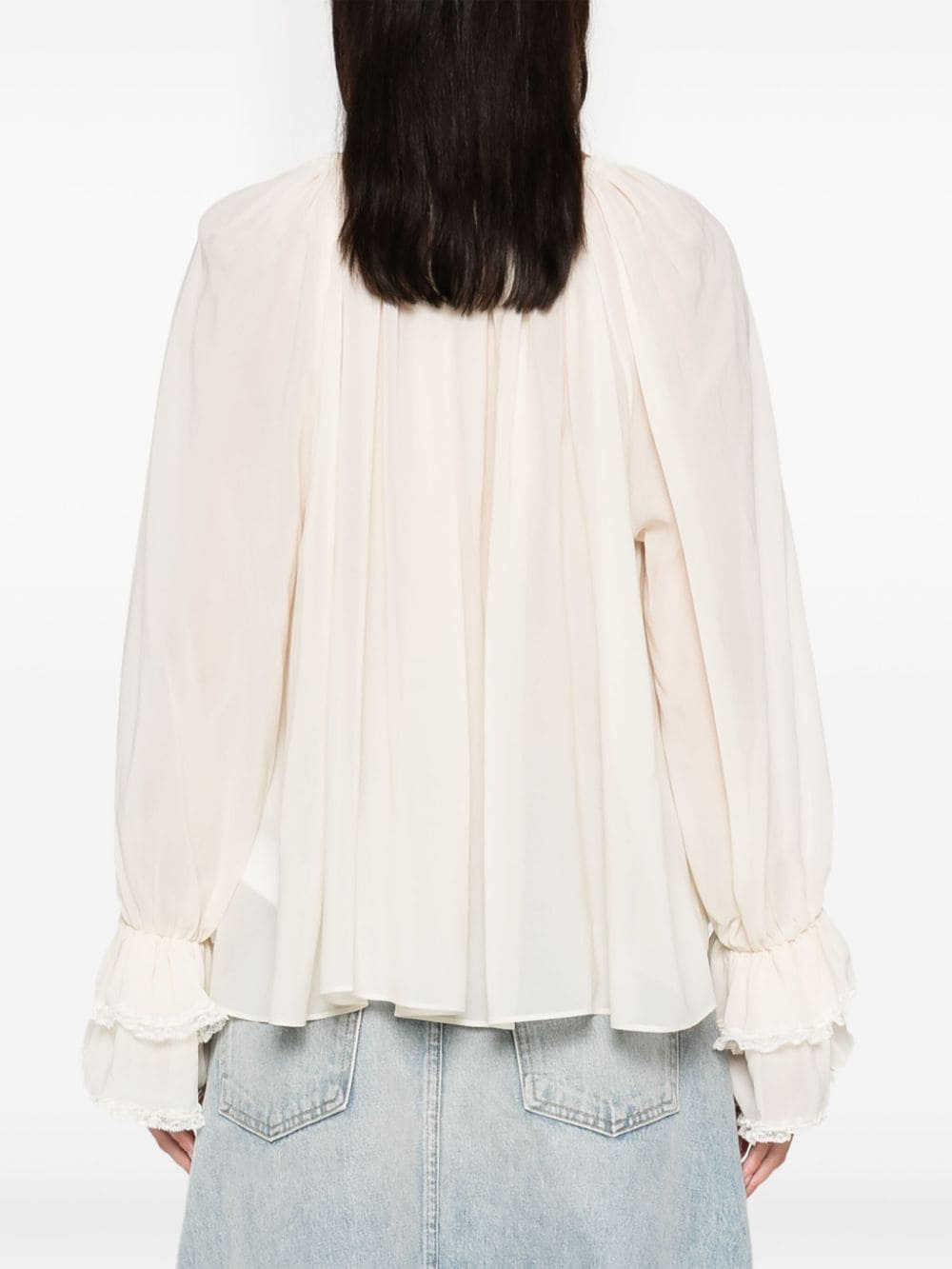 Chloè Silk Georgette Gathered Top