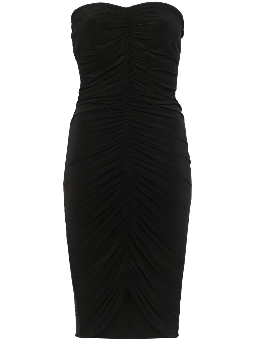 Norma Kamali Stretch Strapless Midi Dress