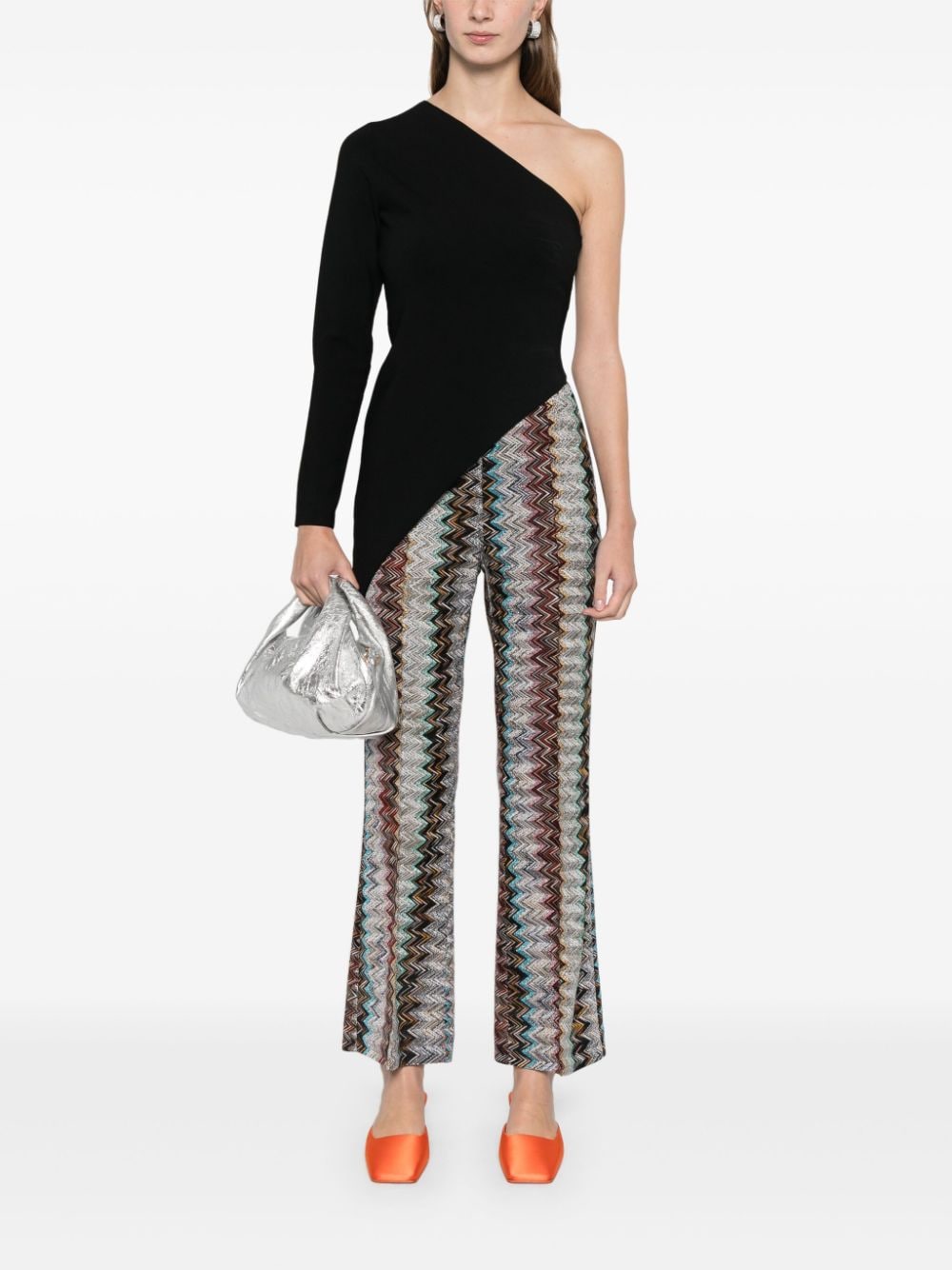 Missoni Metallic Zigzag Straight Leg Pants