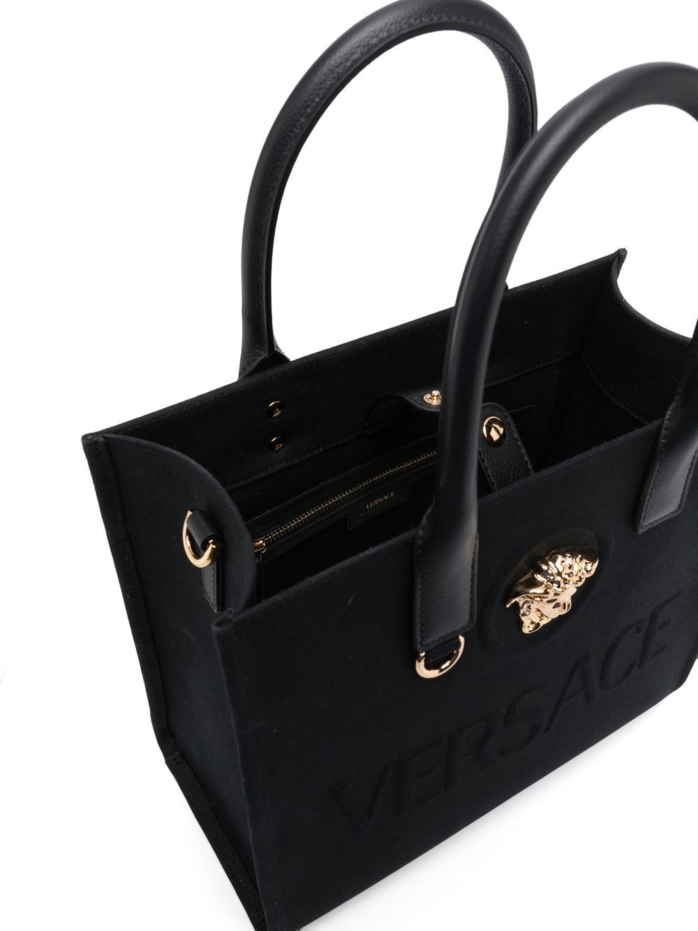 Versace Medusa Tote Bag With Shoulder Strap In Black