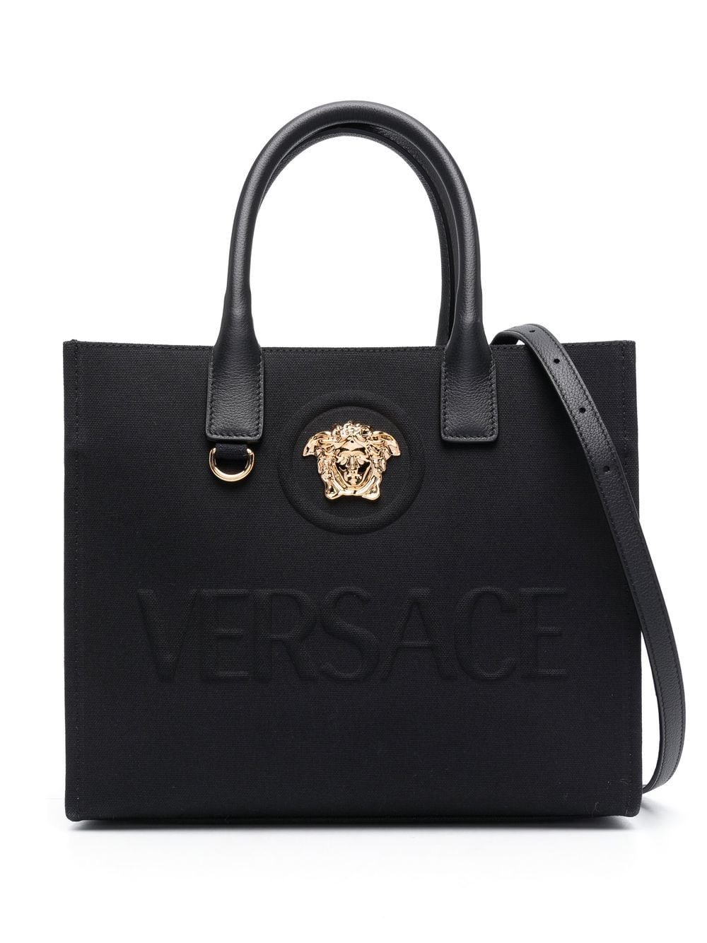 Versace Medusa Tote Bag With Shoulder Strap In Black