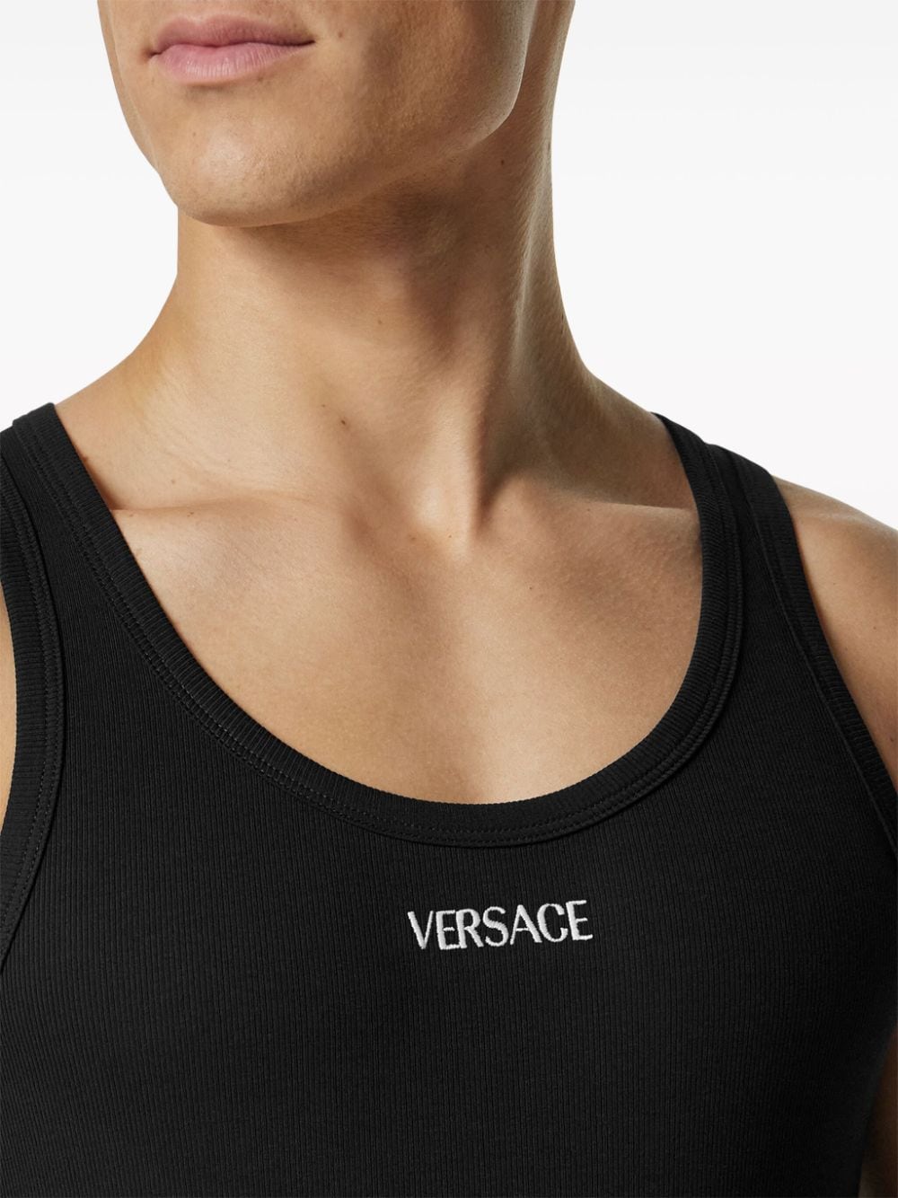 Versace Tank Top In Black