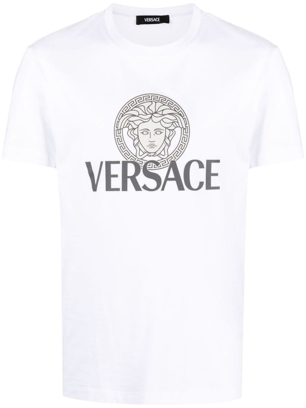 Versace Logo Print T-shirt In White