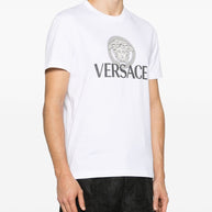 Versace Logo Print T-shirt In White