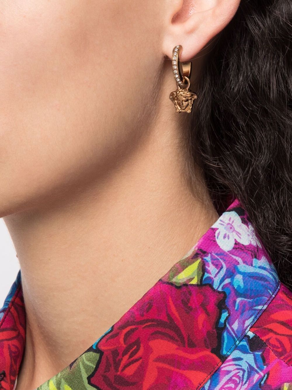 Versace Medusa Hoop Earrings In Gold