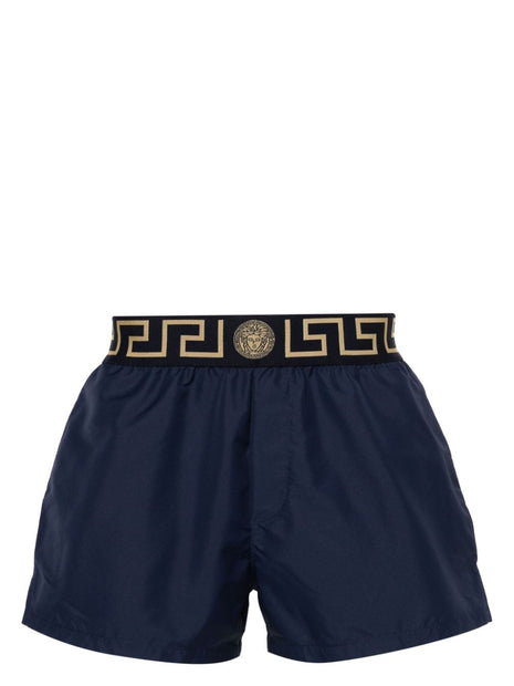 Versace Greca Greca Swim Shorts In Blue