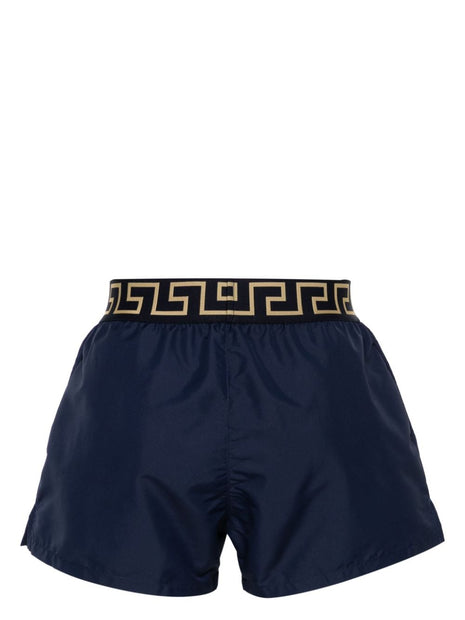 Versace Greca Greca Swim Shorts In Blue
