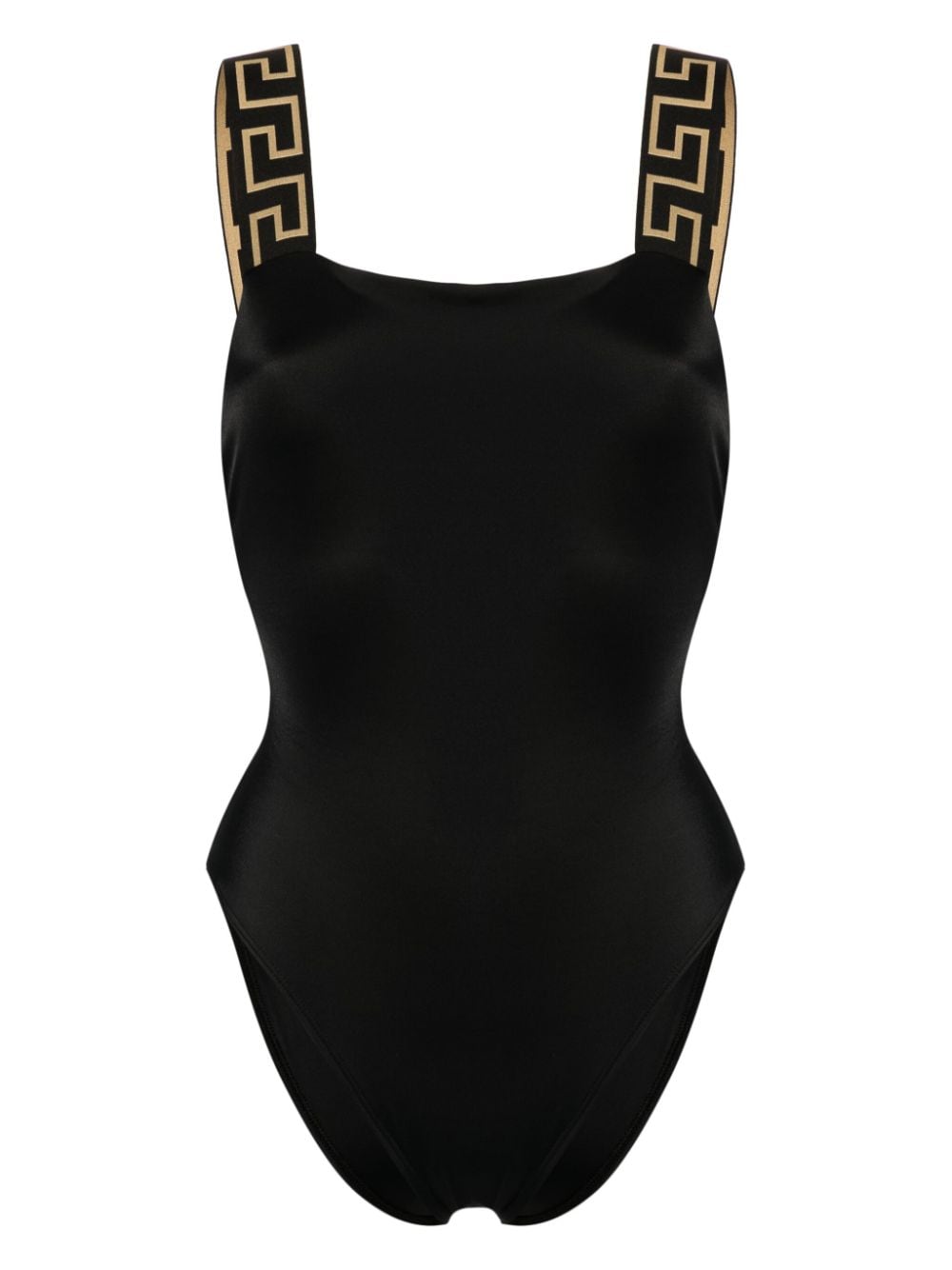 Versace Greca One-piece Swimsuit In Black