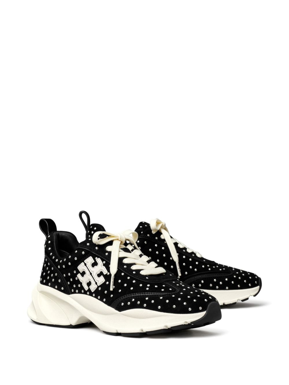 Tory Burch Studded Good Luck Trainer Sneakers Black