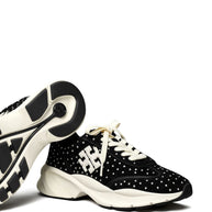 Tory Burch Studded Good Luck Trainer Sneakers Black