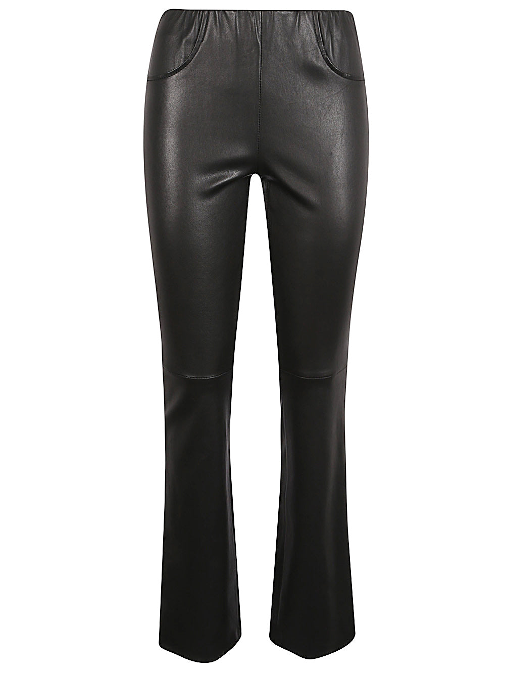 Via Masini 80 Leather Trousers Black