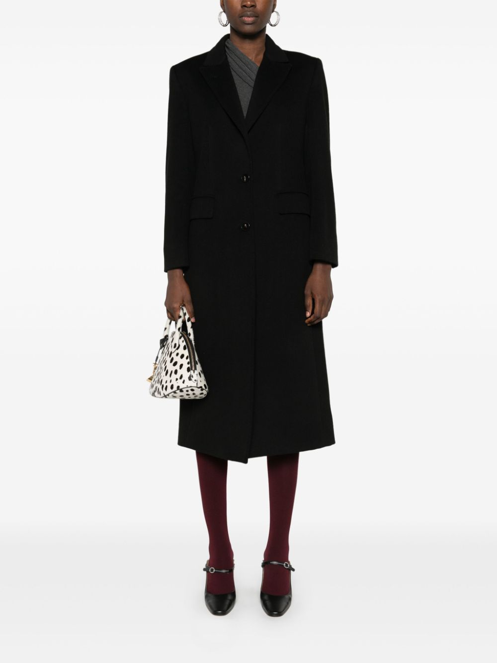 Alberto Biani Wool Coat In Black