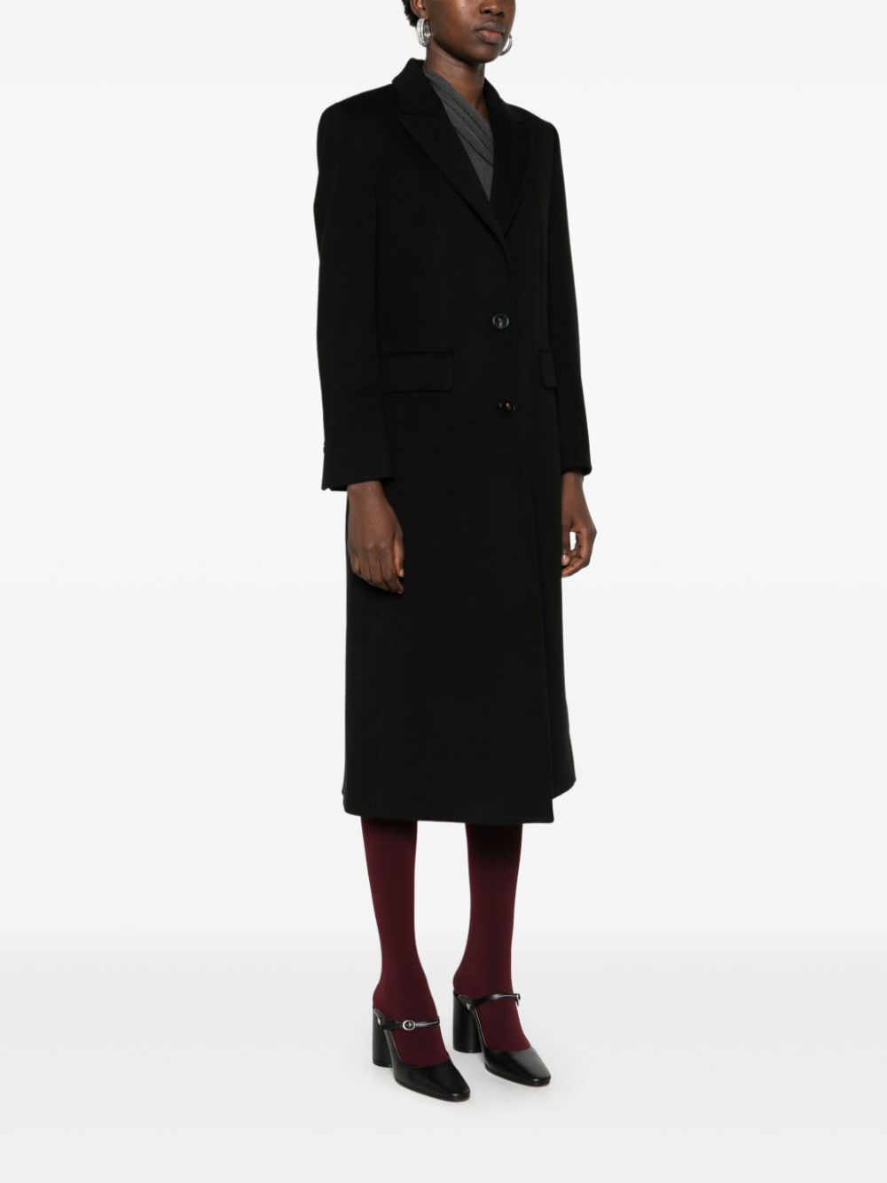 Alberto Biani Wool Coat In Black