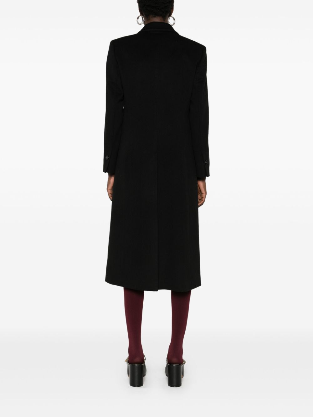 Alberto Biani Wool Coat In Black