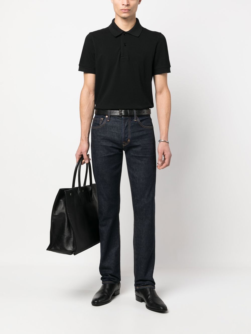 Tom Ford Black Cotton Polo Shirt