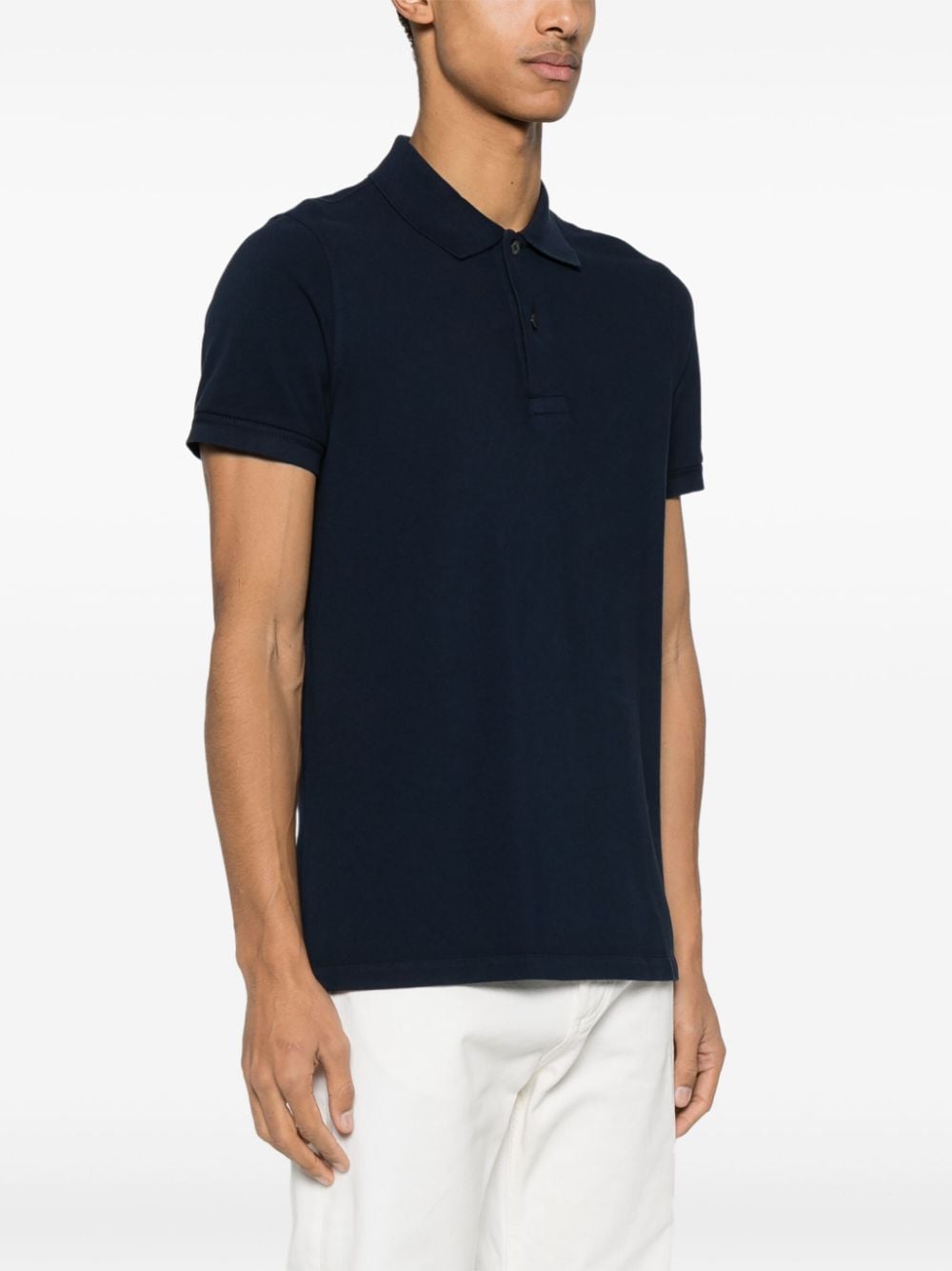 Tom Ford Blue Cotton Pique Polo Shirt