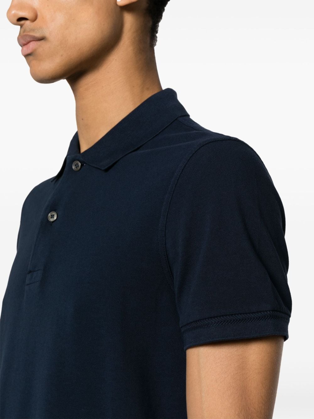 Tom Ford Blue Cotton Pique Polo Shirt