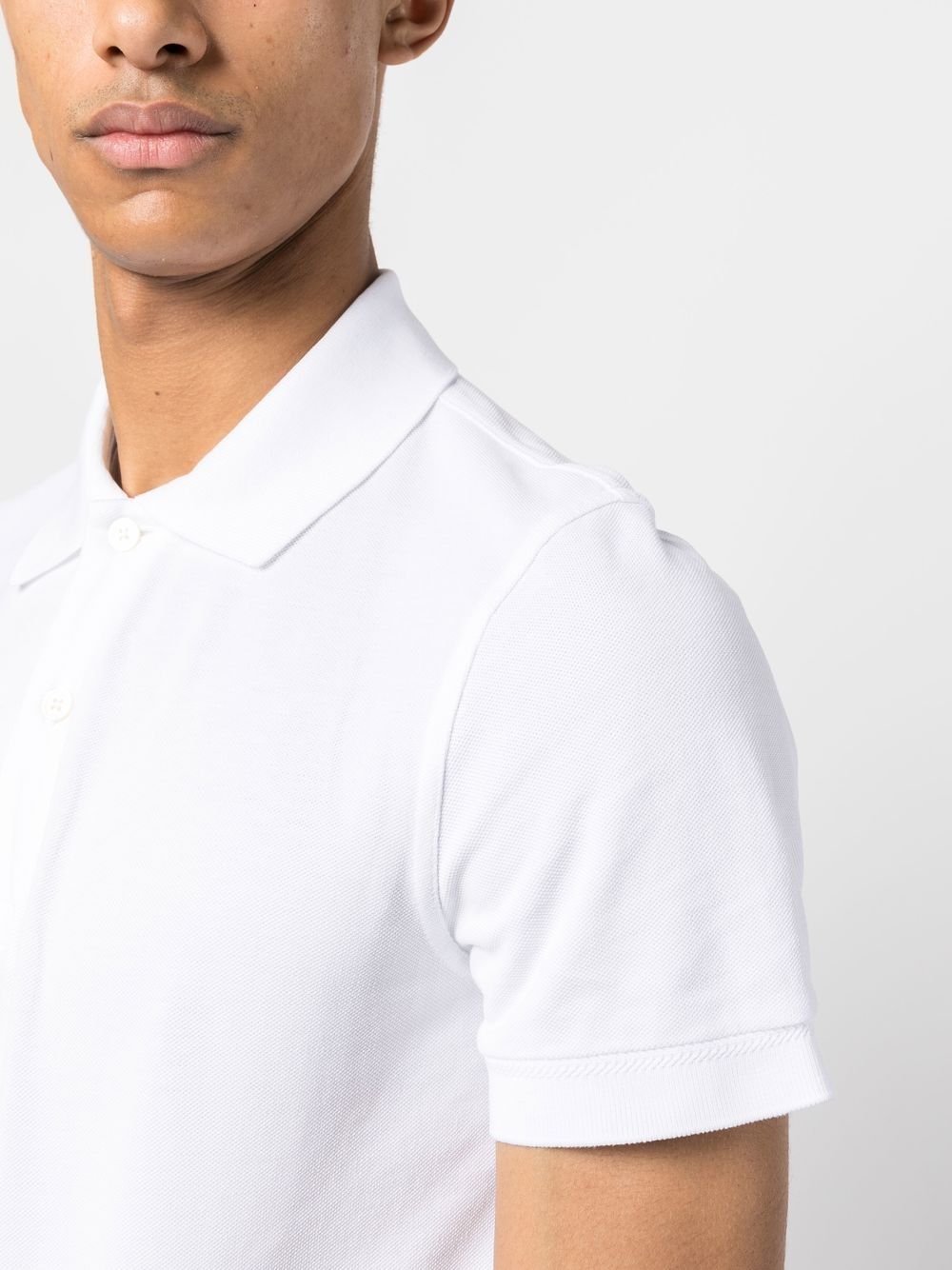 Tom Ford White Cotton Polo Shirt